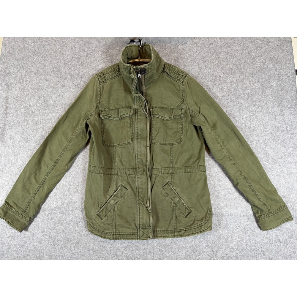 Abercrombie & Fitch Field Jacket Mens Medium Olive Green Excellent Utility Coat